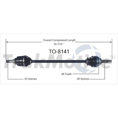 Surtrack Axle Cv Axle Shaft, To-8141 TO-8141